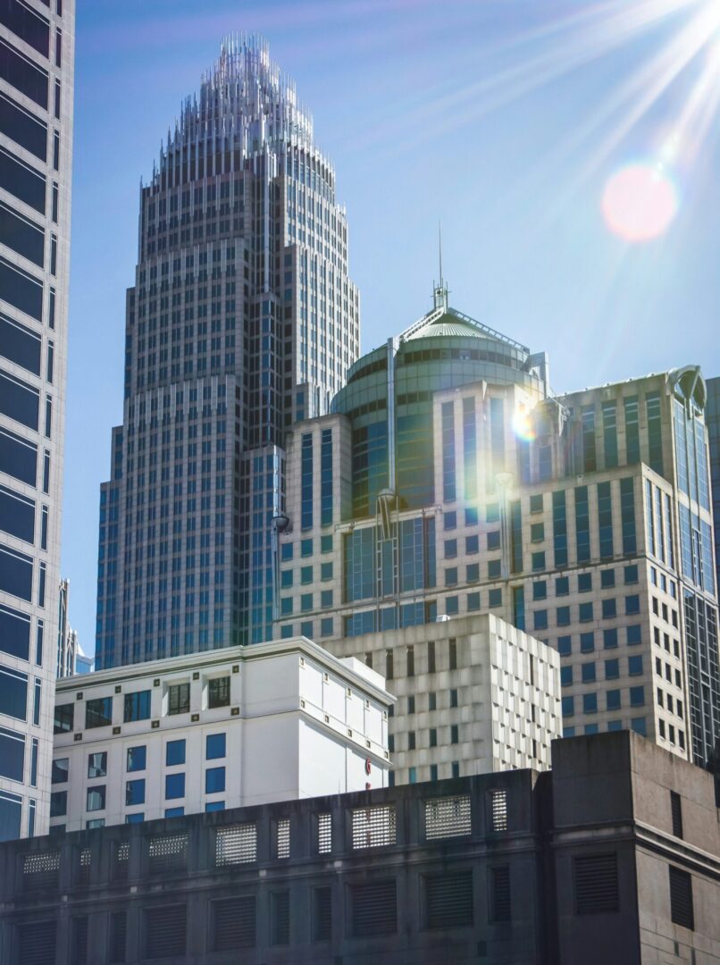 A view of some buildings in the city.